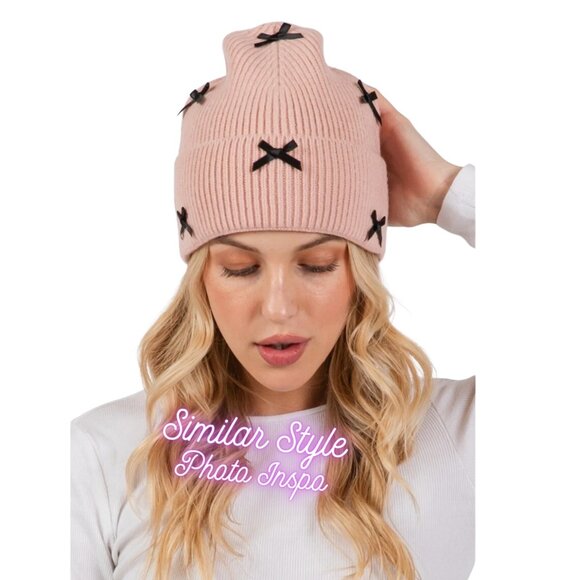 A Little Obsessed Women's Multi Bow Knit Beanie Coquette NWT - Picture 6 of 6